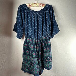 ETT:TWA Anthropologie Womens Navy Purple Floral Printed Paisley Romper XS New